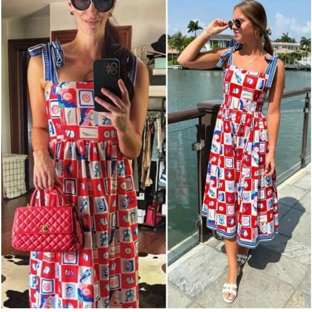 Hunter Bell Quincy Dress Sea Tiles Maxi – Size 2 Colorful Geometric Print - Picture 3 of 9